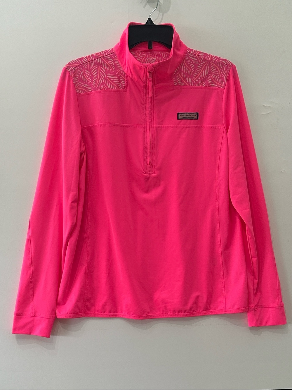Vineyard Vines 1/4 Zip Shep Shirt Hot Pink Long Sleeve Golf Shirt Woman’s Large